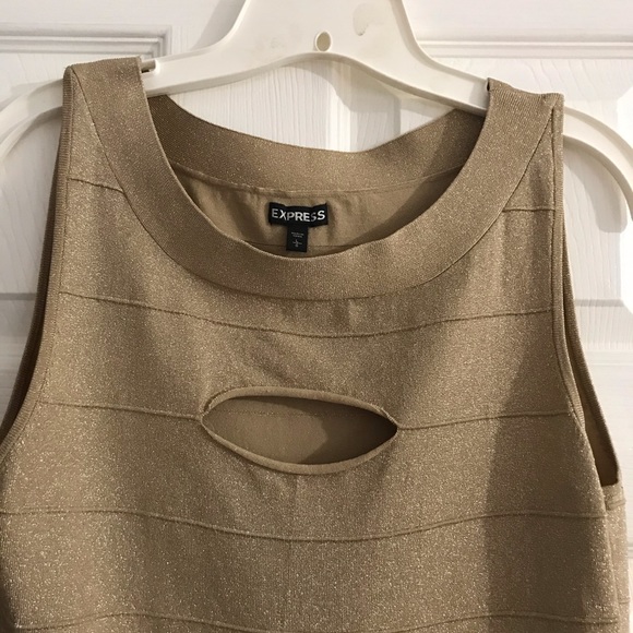 Express gold metallic dress - Picture 2 of 5
